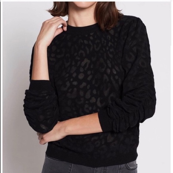 Joie Itana Black Leopard Sweater - Picture 1 of 13